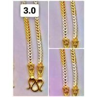 ราคา สร้อยคออิตาลี 2 กษัตริย์ เงิน ทอง ลาย 4 เสา น้ำหนัก 2 บาท มีความยาว 20 นิ้ว 24 นิ้ว ใส่ไปแล้วไม่ลอกไม่ดำ ใช้ได้นานเป็นปี ของจริงสวยงามตรงปก (1734736674053981325)