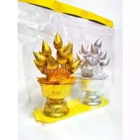ราคา ♕พานดอกบัว เงิน ทอง ถวายพระ วางตกแต่งโต๊ะหมู่ หิ้งพระ มี 3 ขนาด☝ (1734892404839909092)