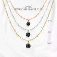 ราคา สร้อยคอนิลดำแท้ (Onyx) กลมห้าเตยมินิมอล เงิน 925 ชุบทองคำขาว/ทอง /โรสโกลด์ จี้พลอย GEORGE Jewelry (1734500016322675963)