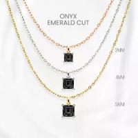 ราคา สร้อยคอนิลดำแท้ (Onyx) ทรงสี่เหลี่ยมมินิมอล เงิน 925 ชุบทองคำขาว/ทอง/โรสโกลด์ จี้พลอยGEORGE Jewelry (1734499998041736443)