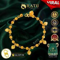 ราคา ทองคำ RATU (15.52 กรัม) สร้อยข้อมือบobaรัก + จี้รูปหัวใจ 3 มิติ x5 / สร้อยข้อมือแฟชั่นระดับพรีเมียมสำหรับใส่ทุกวัน / เครื่องประดับชุบโลหะ รุ่น 36RJ1 (1735537343338940334)