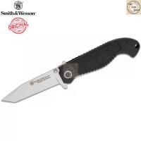 ราคา มีดพับ Smith&Wesson CKTAC ใบมีด Tanto 3.5" คมเรียบ ด้าม ABS Liner Lock สีดำ (1735152540337210905)