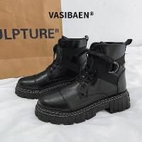ราคา Vasibaen-Martin รองเท้าบูทหนังสีดำสำหรับผู้ชาย รองเท้าผู้ชาย รองเท้าลุยหิมะสไตล์อังกฤษ เติมเงินสูง (1729767610912836149)