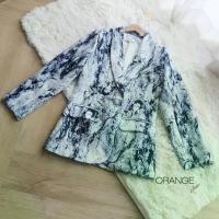 ราคา OR31161 เสื้อสูท เสื้อคลุม งานพิมลาย งานมีซับใน งานป้าย Orange Juice Women Clothing (1730908326392924403)