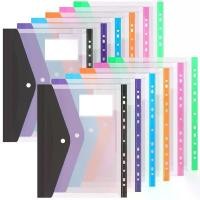 ราคา 【Crystal】 ที่จัดระเบียบเอกสาร 12 ชิ้น หกสี แบบแฟ้มพลาสติกมีรู 11 รู สำหรับแฟ้มแบบห่วงขนาด 2/3/4 ห่วง พร้อมตัวล็อกแบบคลิกล็อกและฉลากว่างเปล่า (1735235434909631641)
