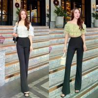 ราคา [Widelia @ Real] Set เสื้อลูกไม้ปาดไหล่กับกางเกงขาม้าสีดำ ตัวเสื้อเนื้อผ้าลูกไม้ปักเลื่อม ซิปหลัง (1734487525521131104)