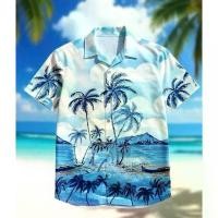 ราคา INTER เสื้อฮาวาย (ลายมะพร้าวเรือฟ้า) เนื้อผ้าไหมอิตาลี เนื้อผ้าใส่สบาย (1735010076994864358)