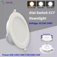 ราคา [Lighting] 10pcs/lot Recessed Led Downlight 110V 220V Dial Swich CCT 3000K 4000K 6500K Round Led Panel Light 10W 24W Spot Indoor Lighting (1735172043796022553)