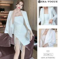 ราคา เสื้อแจ็คเก็ตลำลอง เรียบหรู สีขาว EraVogue สูทขนาดเล็ก เรียบหรู 9263 (S-L) Clothing ผู้หญิง (1729429957027465257)