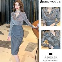 ราคา เสื้อเชิ้ต สไตล์เกาหลี เรียบหรู สำหรับผู้หญิง เอวเบา เสื้อลายทาง 4400 (S-XL) Clothing (1729439167348574249)