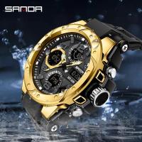 ราคา SANDA 6008 นาฬิกาอิเล็กทรอนิกส์แอนะล็อกสำหรับผู้ชายนาฬิกาดิจิตอลกีฬากันน้ำสำหรับผู้ชาย (1729636980556860051)