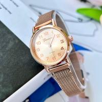 ราคา นาฬิกาข้อมือผู้หญิง GENEVA หน้าปัดตัวเลขครบ-โรมันครบสิบสองจุด สายแม่เหล็ก-สายสแตนเลส (G23) (1729637004502141822)