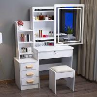 ราคา โต๊ะเครื่องแป้งครบชุด โต๊ะเครื่องแป้งพร้อมเก้าอี้ โต๊ะแต่งหน้าพร้อมชั้นวาง กระจกบานเลื่อน รุ่น G-2132 (1729654611618138905)