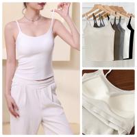 ราคา 3332 เสื้อสายเดี่ยวมีบราในตัว ไม่ต้องใส่เสื้อใน ผ้านิ่มๆใส่สบาย Built-in Bra camisole (1729845178836945671)