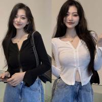 ราคา เสื้อแขนยาว ทรงครอป ซิปหน้าใช้งานได้จริง แอบเซ็กซี่เบาๆ ผู้หญิง Clothing Women Lady (1729964425768306765)