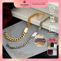 ราคา ของขวัญวันพ่อ ARTPHRO สร้อยข้อมือคิวบา, สำหรับผู้ชายและผู้หญิง, สร้อยข้อมือเหล็กไททาเนียม, ปรับแต่งด้วยชื่อ, ไม่หมอง เครื่องประดับแฟชั่น (1730049050772409334)