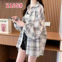 ราคา เสื้อเชิ้ต oversize แขนยาว คลุมกันแดด ลายสก๊อต Clothing Lady Women ผู้หญิง สีแดง (1730410881894090960)