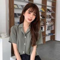 ราคา Momo Shirt Hawaii มีมากกว่า 11 สี เชิ้ตแขนสั้น คอปกฮาวาย กระดุมหน้า เนือผ้าไหมอิตาลือย่างดี ใส่ สบาย ไม่ร้อนT009 Clothing Women ผู้หญิง Lady (1730574676853164186)