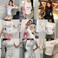 ราคา Suitcute A009-0026 เสื้อยืดคอกลมแขนสั้นพิมพ์ลายโบว์ตัวอักษรของแท้ เหมาะสำหรับผู้หญิง (1730763726783220384)