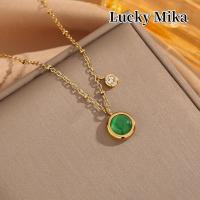 ราคา สร้อยคอนำโชคสำหรับผู้หญิง, หินตาแมว, ไม่ซีดจาง, ทันสมัย, ส่วนบุคคล, หรูหราราคาไม่แพง, การออกแบบเฉพาะ, โซ่ล็อคเหล็กไททาเนียม (1730845485783091770)