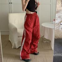 ราคา กางเกงขายาวผ้าร่ม กางเกงคาร์โก้เอวยางยืด มีเชือกรูด K59 Clothing เสื้อผ้า Lady (1731919161886870278)
