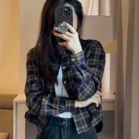 ราคา เสื้อเชิ้ต ลายสก็อต สำหรับผู้หญิง เสื้อโค้ทสั้น ทรงหลวม สไตล์กลาง ความรู้สึก เสื้อเชิ้ตผู้หญิง มาใหม่ (1731862446511917127)