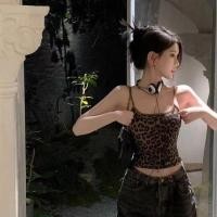ราคา เสื้อสายเดี่ยว ครอปท็อป แขนกุด ลายเสือดาว สไตล์อเมริกัน Y117 Lady ผู้หญิง Clothing Women (1730549295355693830)