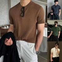 ราคา เสื้อยืดคอกลมแขนสั้น สไตล์เกาหลี สำหรับผู้ชาย ลำลอง ลายทาง เนื้อผ้า สีพื้น แฟชั่นฤดูร้อน ธรรมดา ยืดหยุ่น สบาย เสื้อยืดผู้ชาย (1730463169028655455)
