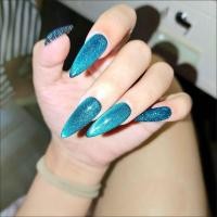 ราคา เล็บกดทับ สีน้ำเงินเข้ม สีพื้น ตาแมว ดีไซน์มินิมอลและสง่างาม เบอร์ 10-5 (1731595329015810619)
