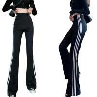 ราคา กางเกงขาม้าเอวสูง สาวอวบ กางเกงขายาวกีฬาลําลองสีดำ กางเกงกีฬาขากว้าง แฟชั่นผู้หญิง สไตล์เกาหลี ใส่สบาย Outfits Clothing เสื้อผ้า ลำลอง พร้อมส่ง (1729655737651399002)