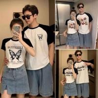 ราคา เสื้อยืดคู่รักชายหญิงน่ารักๆ Oversize เสื้อผ้าสไตล์ญี่ปุ่น เสื้อครอปโอเวอร์ไซส์ผู้หญิงที่กําลังฮิต แขนสั้นสไตล์​เกาหลี (1730610362137413978)