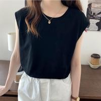 ราคา เสื้อกล้ามลำลองแขนกุด ผ้ายืดนิ่มใส่สบาย ทรงหลวม สีพื้น เสื้อคอกลม Y107 Lady Women Clothing ผู้หญิง (1730393802590751494)