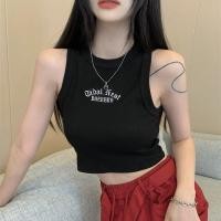 ราคา เสื้อไหมพรมแขนกุด สกรีนด้านหน้า ผ้ายืดตามตัว เสื้อสั้น Y177 (1731454000292793161)