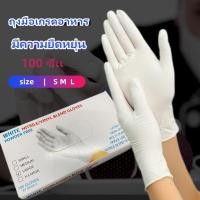 ราคา ถุงมือยางไนไตร แท้100% ไม่มีแป้ง ถุงมืออาหาร ถุงมือแพทย์ S M L กล่อง 100ชิ้น (1730707263719967324)