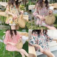 ราคา ร้านไทย เสื้อเชิ้ตแขนพองลายดอกไม้ เสื้อเชิ้ตผู้หญิง ลายดอกไม้ เเขนตุ๊กตา สีชมพู/ สีเหลือง สวยหวาน Women Clothing Lady (1729648627282315518)