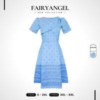 ราคา (S-5XL) FY9096 เดรสผ้าไหมทอลายคอกลมแต่งโบว์ไหล่ Clothing Women เสื้อผ้า ผู้หญิง Lady Dress เดรสสั้น เดรสทำงาน เดรสแฟชั่น เดรสคุณครู (1732110416354314203)