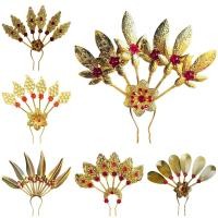 ราคา Vintage jewelry เครื่องประดับผม ชุดไทย ปิ่นปักผมออเจ้า สีทอง หลายสไตล์ ปิ่นปักผมใบไม้สีแดง (1729779830404319346)