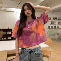 ราคา เสื้อครอปแขนสั้นผู้หญิง oversize เสื้อผ้าสาวอวบน่ารักๆ แฟชั่น เสื้อยืดมัดย้อมสวยๆวัยรุ่น สไตล์เกาหลี แบบเท่ๆ ใส่สบาย Clothing Tshirt Lady Women (1730442318332791114)
