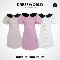 ราคา DW5001 เดรสสั้นแขนตุ๊กตาลายจุด (1731724713657927129)