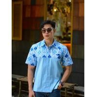 ราคา เสื้อผ้าแฟชั่น เสื้อผ้าฝ้ายพิมพ์ลาย no.16ฟ้าสั้นใหม่ (1732108384613598931)