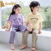 ราคา SweetKids พร้อมส่งจากกทม ชุดเซ็ทลำลองเด็ก เสื้อแขนสั้นพิมพ์ลายหมีกางเกงลายสก๊อต 2ชิ้น สีสดใส แฟชั่น ฤดูร้อน (1730324913889839873)