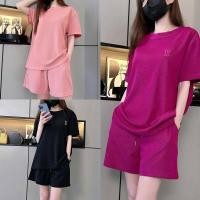 ราคา สินค้าหน้าร้อน เสื้อยืดสีพาสเทล + กางเกงขาสั้น ได้ 2 ชิ้น Lady Clothing Women ผู้หญิง (1729767203298052286)