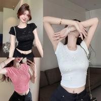 ราคา เสื้อยืดแขนสั้นคอปีกปักลายโบว์ ดีไซน์สวยๆ ใส่แล้วน่ารัก (1731356679876543565)