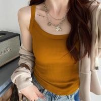ราคา เสื้อกล้ามสายเดี่ยว มีบราในตัว เสื้อกล้ามหน้าร้อน สีเบสิก สีพื้นเปิดไหล่ สำหรับสตรี นุ่มและใส่สบาย (1731714429984277935)