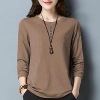ราคา เสื้อยืดคอกลมผู้หญิง ฤดูใบไม้ผลิและฤดูใบไม้ร่วง มาใหม่ สีทึบ สดและหวาน ทรงหลวม แขนยาว เรียบหรู เสื้อเบลาส์ลำลอง ชุดพร็อพเรียบง่าย เหมาะสำหรับเสื้อยืดขนาดใหญ่ (1729876145444194716)