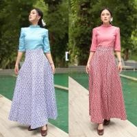ราคา กระโปรงทรง8ชิ้นลายไทย(ผ้าฝ้ายพิมพ์ลาย)มี2สี แค่กระโปรง (1731870544854025332)