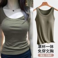 ราคา เสื้อกล้ามมีบราในตัว เสื้อกล้ามลำลอง เบสิก สีพื้นเปิดไหล่ สำหรับสตรี นุ่มและใส่สบาย (1731399105392380511)