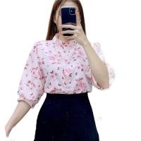 ราคา เสื้อคอจีนลายดอกสวยผ้าไหมอิตาลีสวมใส่สบาย Women ผู้หญิง Clothing (1731747615352130013)