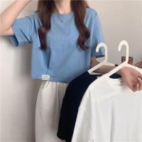 ราคา เสื้อคลอปน่ารักๆ สีพื้น oversize เสื้อผ้าสาวอวบมินิมอลสไตล์เกาหลี เสื้อยืดสวยๆผู้หญิงกําลังฮิต คนอ้วนไซส์ใหญ่ M-2XL (1730554652292974922)