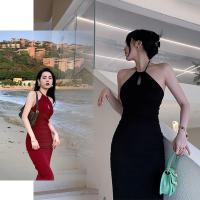 ราคา ชุดเดรสยาว เดรสเซ็กซี่ เดรสคล้องคอเปิดไหล่ เว้าอกเพิ่มความเซ็กซี่ เดรสยาวรัดรูป ผ่ากระโปรง เนื้อผ้าดีใส่สบาย ผู้หญิง Dress Clothing Women Lady เสื้อผ้า (1729663296128060277)